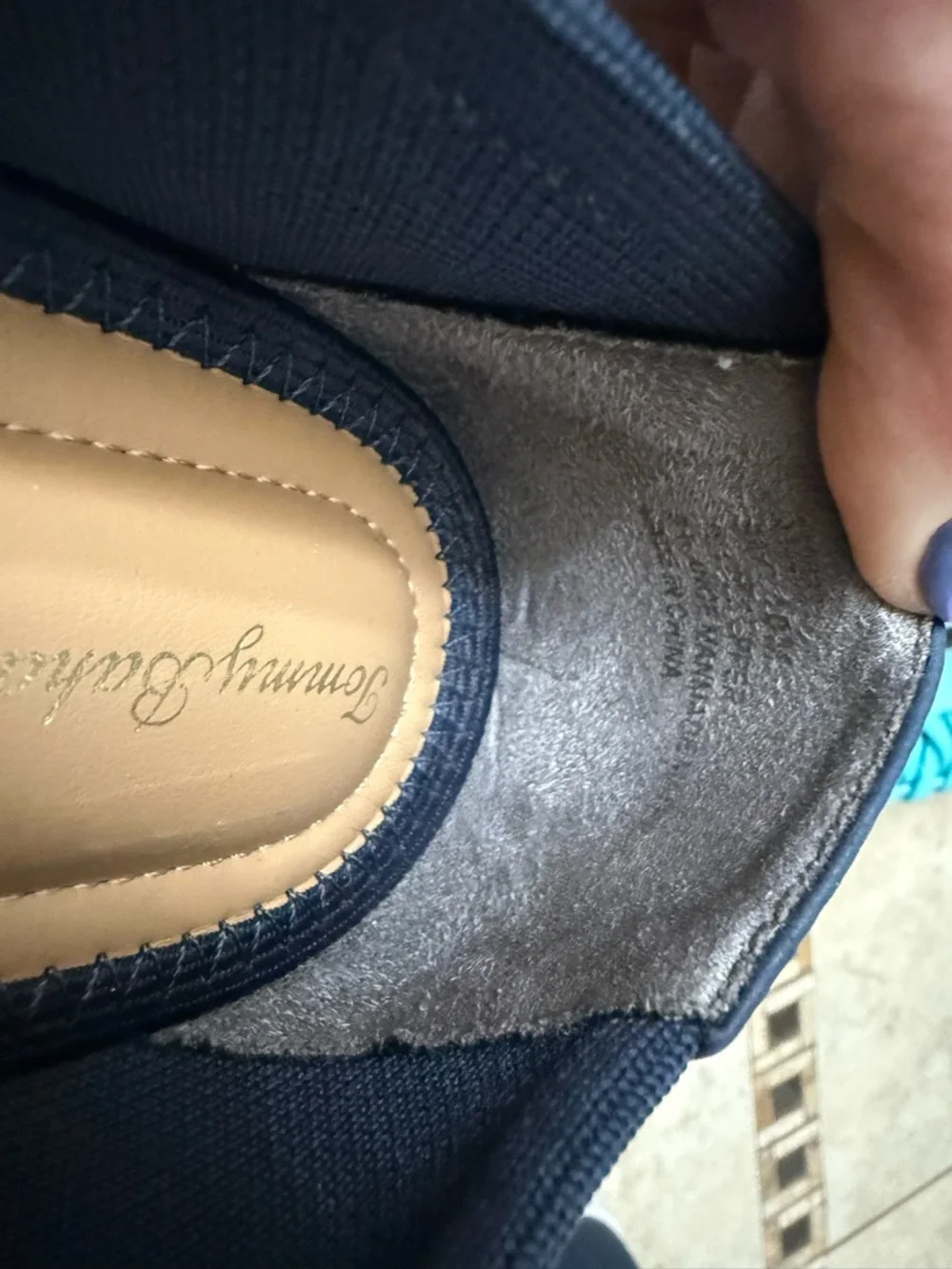 Tommy Bahama Navy Knit Slip-On Loafers with White Sole - Picture 5 of 7